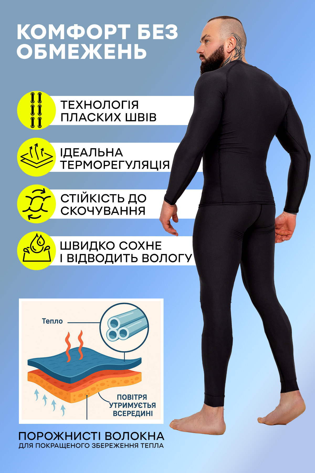 Чоловічий комплект термобілизни TOTALFIT CARPATHIAN TMK6-S10