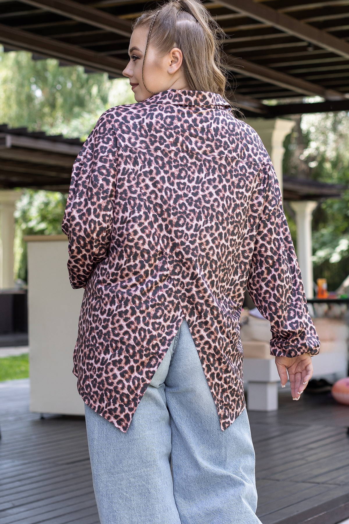Легка oversize-сорочка з мікрофібри TOTALFIT RY1-P152