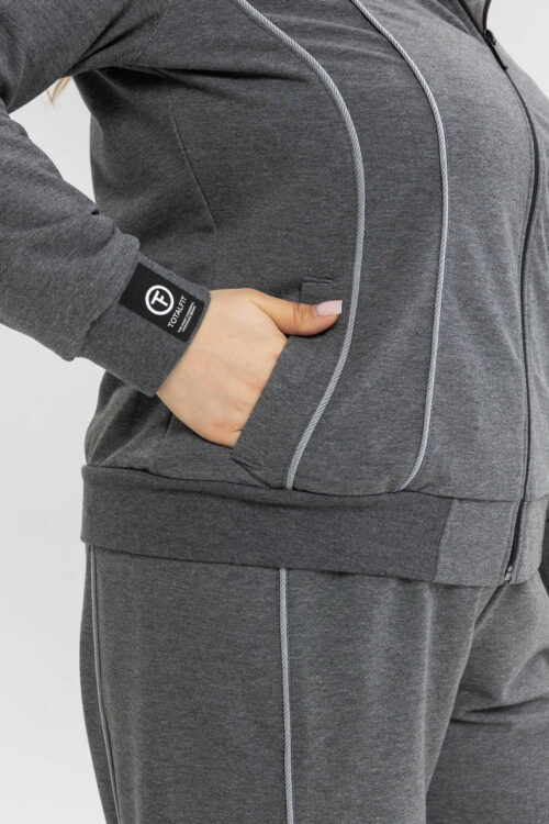 Демісезонна бавовняна кофта на блискавці з капюшоном TOTALFIT Baggy A101-LD92