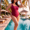 Суцільний купальник виликих розмірів plus-size TOTALFIT KS17-C37