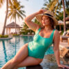 Суцільний купальник виликих розмірів plus-size TOTALFIT KS17-C54