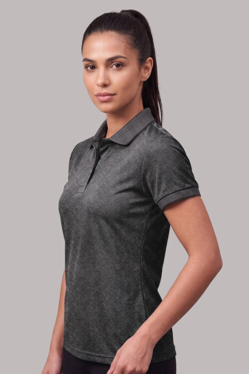 Жіноча футболка-поло Cotton Jacquard TOTALFIT D12-F9