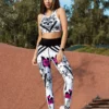 Лосини з високим поясом та нанесеним цифровим принтом TOTALFIT LG14-P56