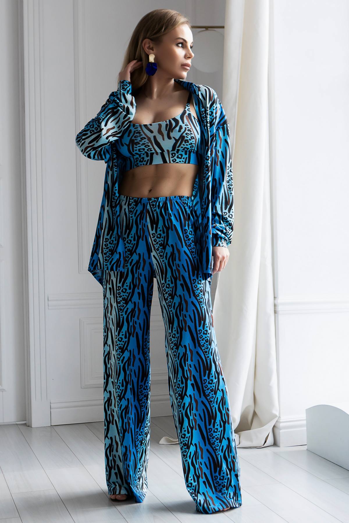 Домашній жіночий костюм сорочка та штаниTOTALFIT RY1-P139 ED1-P139