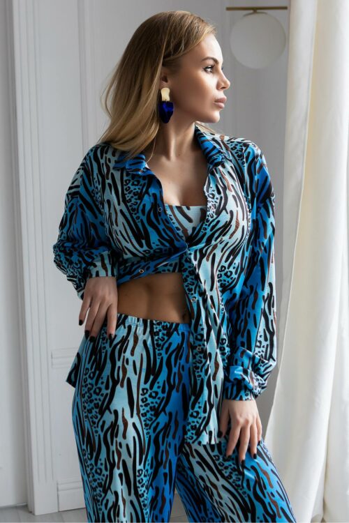 Домашній жіночий костюм сорочка та штаниTOTALFIT RY1-P139 ED1-P139