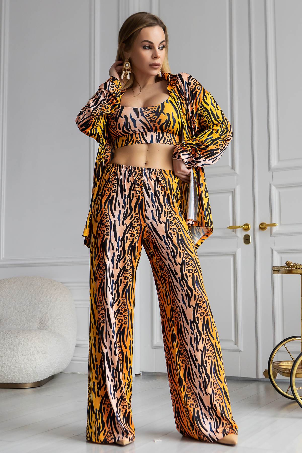 Домашній жіночий костюм сорочка та штаниTOTALFIT RY1-P141 ED1-P141
