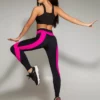 Компресійні лосини з кишенею із сітки та яскравими вставками Totalfit
