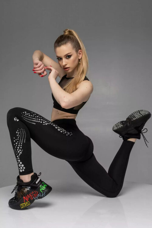 Чорні лосини зі світловідбиваючими елементами Totalfit REFLECT LG141-C10RF